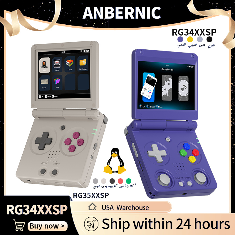 Retro X8 Gaming Console - Anbernic RG34XXSP RG35XXSP Konsol Game Genggam