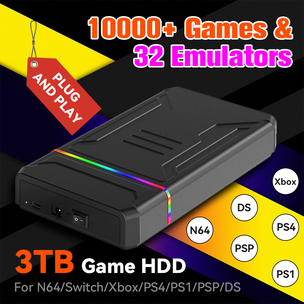 Retro Gaming Xbox - 3TB HDD Eksternal Emulator Game Retro