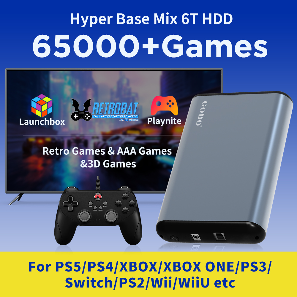 Retro Gaming Xbox - JMachen 6TB Sistem HDD Gaming Portabel