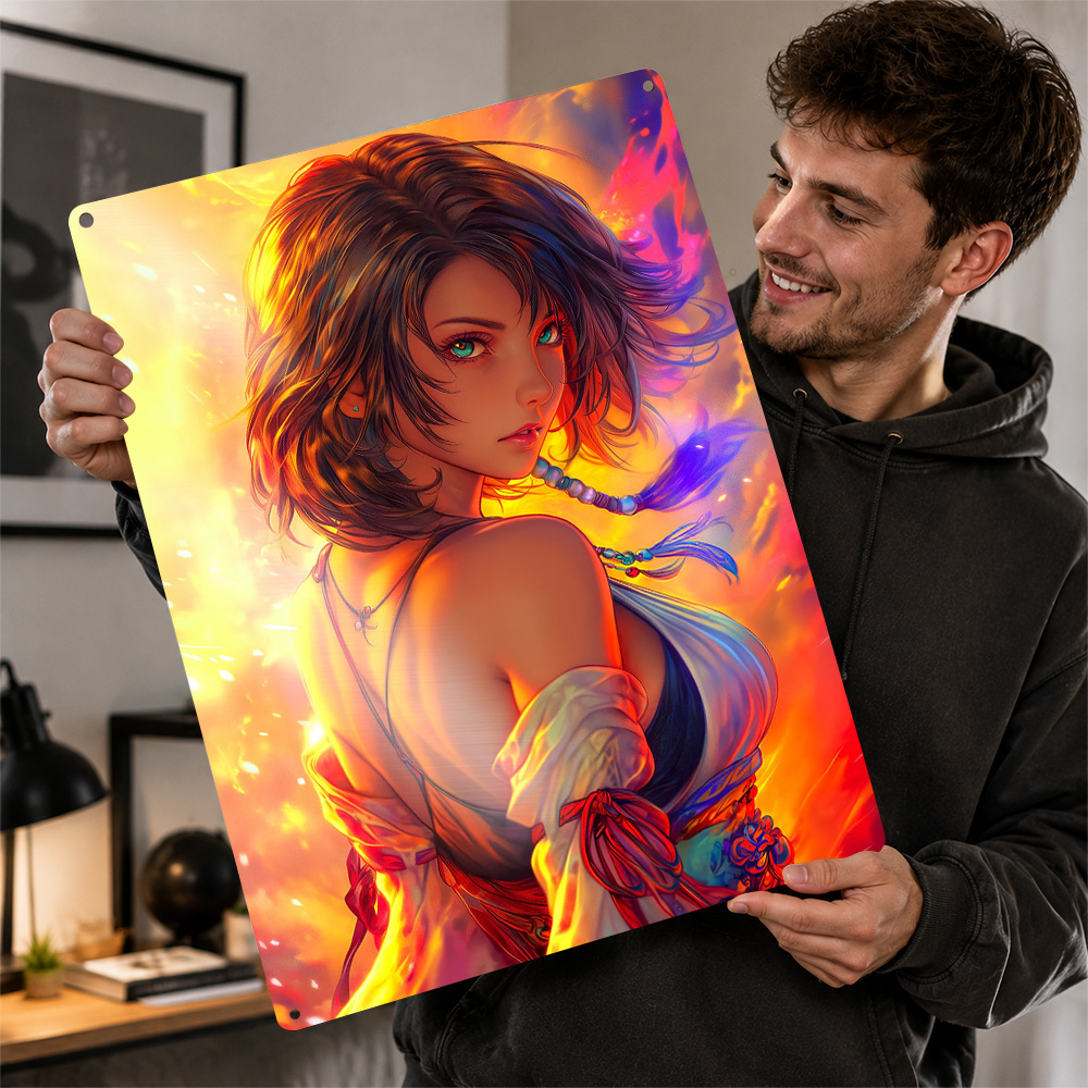 Background Retro Gaming - Poster Gadis Anime dengan Latar Belakang