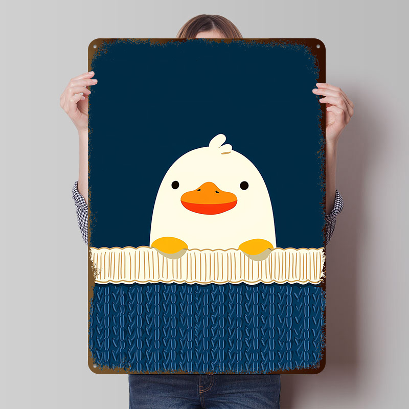 Background Retro Gaming - Poster Logam Bebek Lucu di Latar