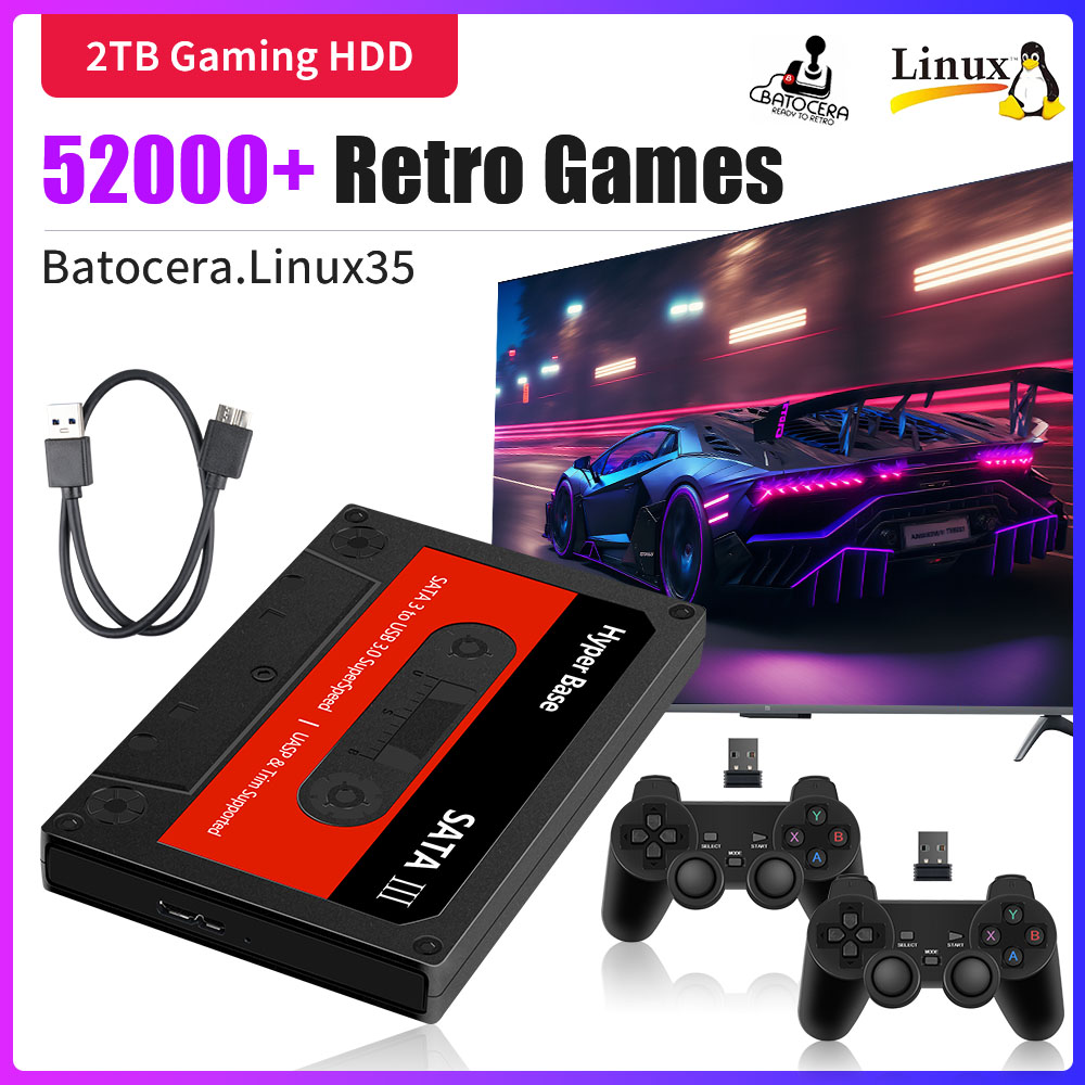 Retro Gaming Batocera - Hyper Base Batocera 2TB Gaming HDD