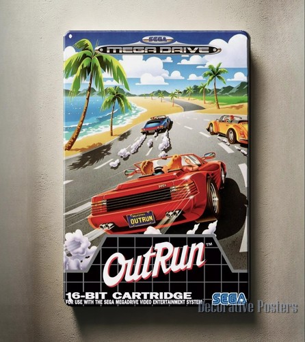 Retro Gaming Pictures - Poster Logam Game Video Retro Outrun