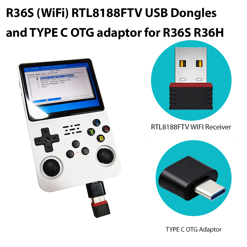 Retro Gaming Handheld 2026 - 2026 R36S (WiFi) Dongle USB RTL8188FTV