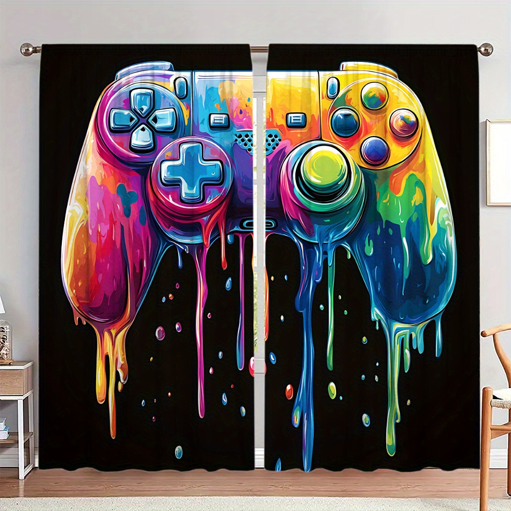 Background Retro Gaming - Tirai Pengontrol Game Retro Tirai Seni