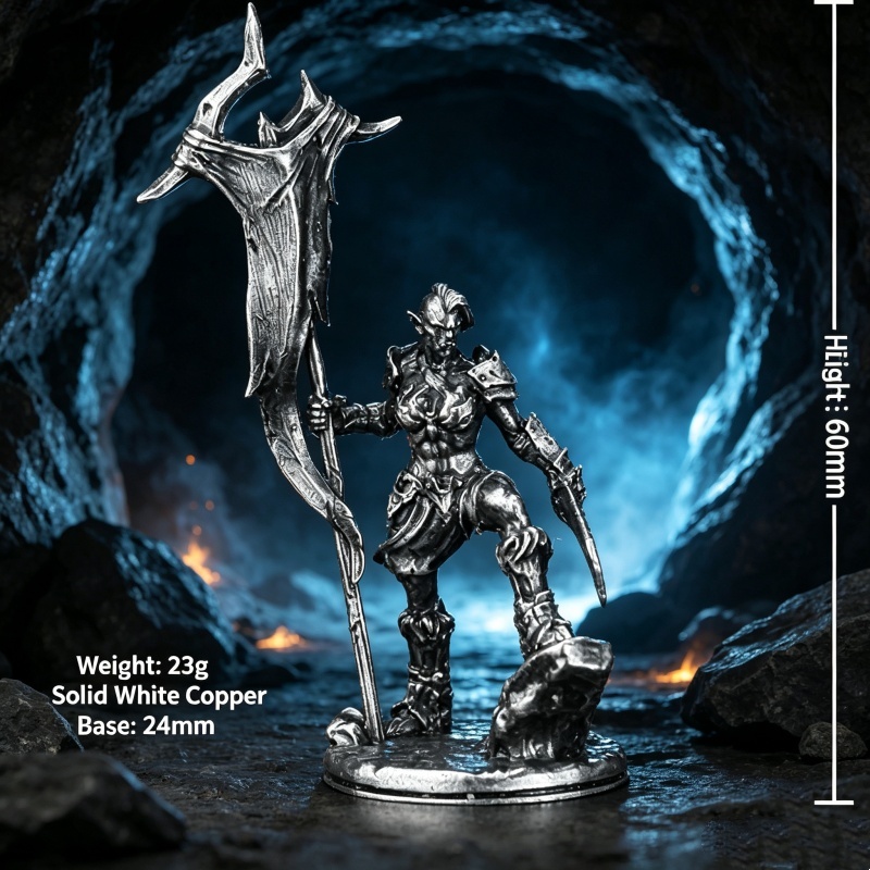Retro Gaming Fun - Figur Miniatur Prajurit Orc Logam, Permainan