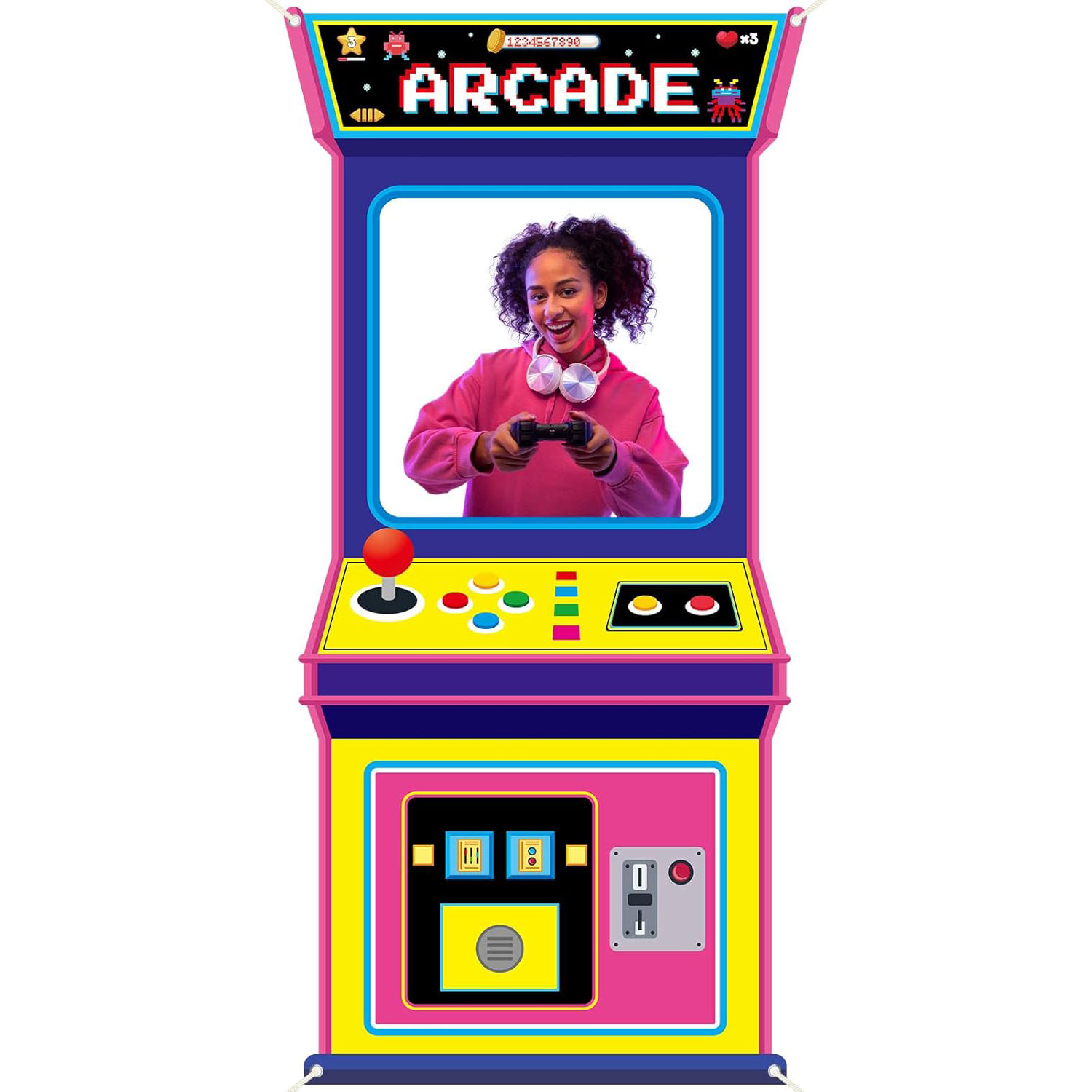 Background Retro Gaming - Latar Belakang Foto Game Arcade Kain