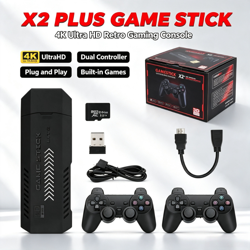 Retro Gaming Game Stick - X2Plus Retro 4K 3D HD Game