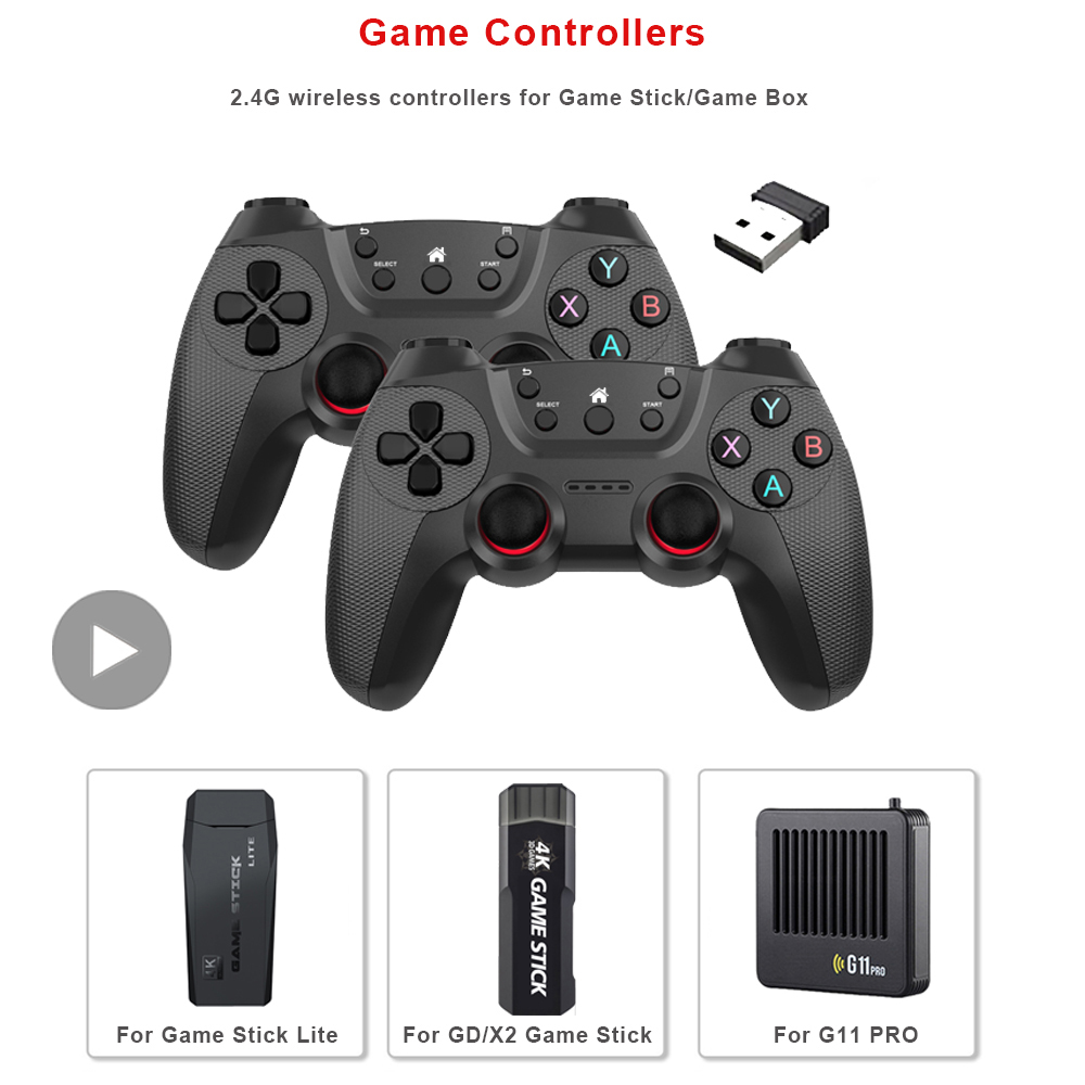 Retro Gaming Tv Box - Kontroler Gamepad Nirkabel untuk Permainan Video,