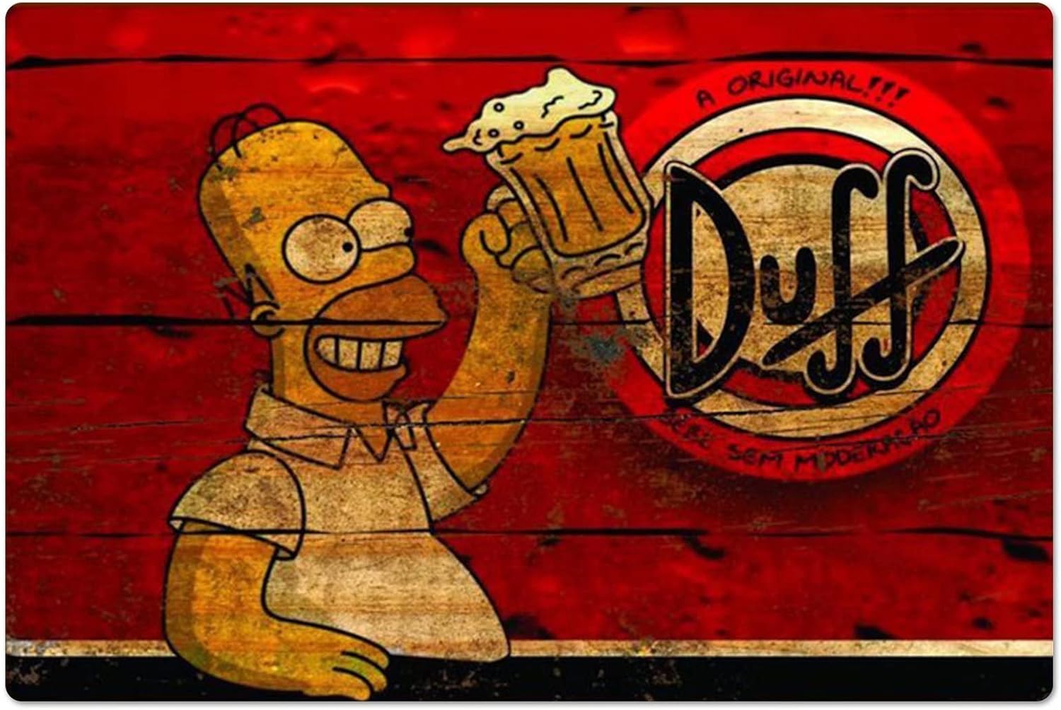 Retro Gaming Pictures - Poster Logam Retro Homer Duff Beer,