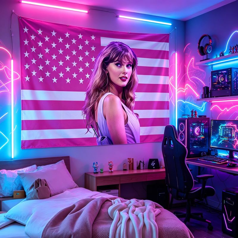 Retro Gaming Room - VIKAMA Permadani Cetak Penyanyi Wanita Bendera