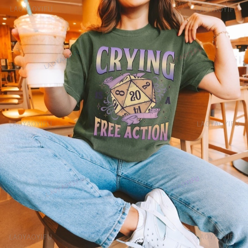 Kaos Lucu DnD Crying Is A Free - Retro Gaming Fun ulasan dan harga