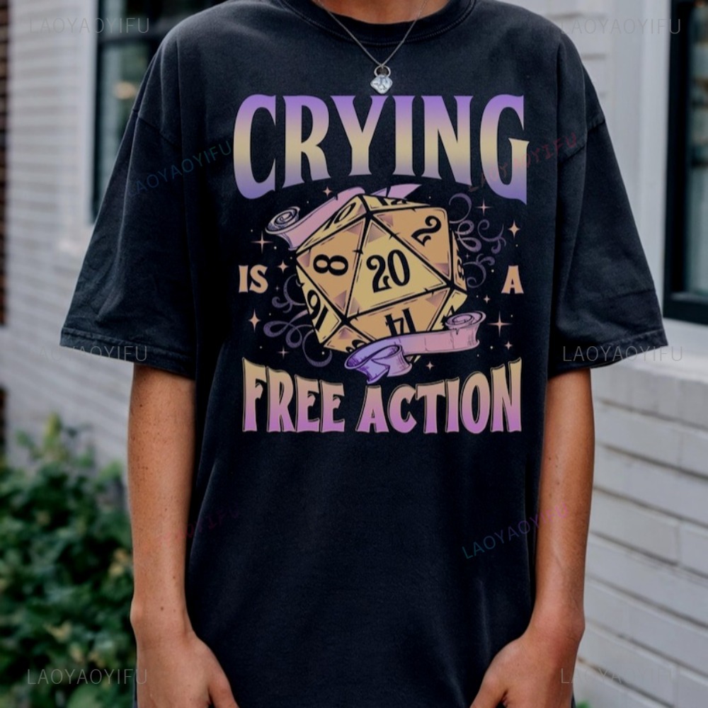 Kaos Lucu DnD Crying Is A Free - Retro Gaming Fun ulasan dan harga