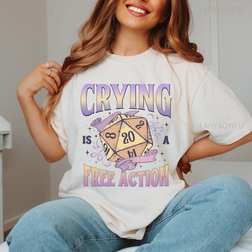 Kaos Lucu DnD Crying Is A Free - Retro Gaming Fun ulasan dan harga
