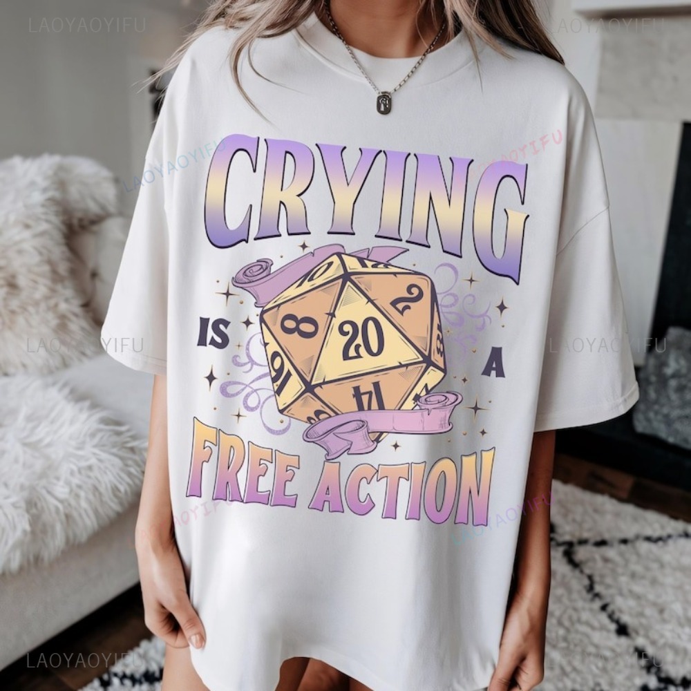 Kaos Lucu DnD Crying Is A Free - Retro Gaming Fun ulasan dan harga
