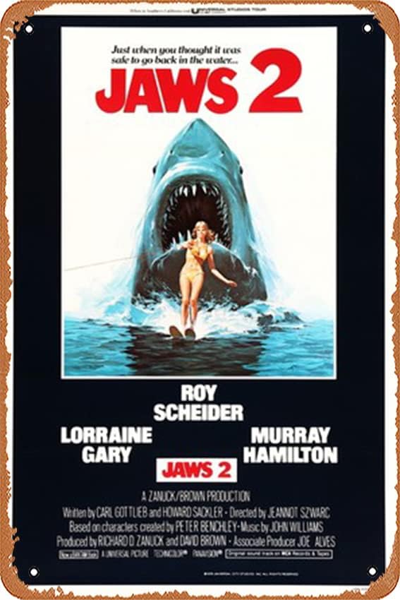 Jaws 2 Tin Sign Metal Tin Sign - Retro Gaming Pictures ulasan dan harga
