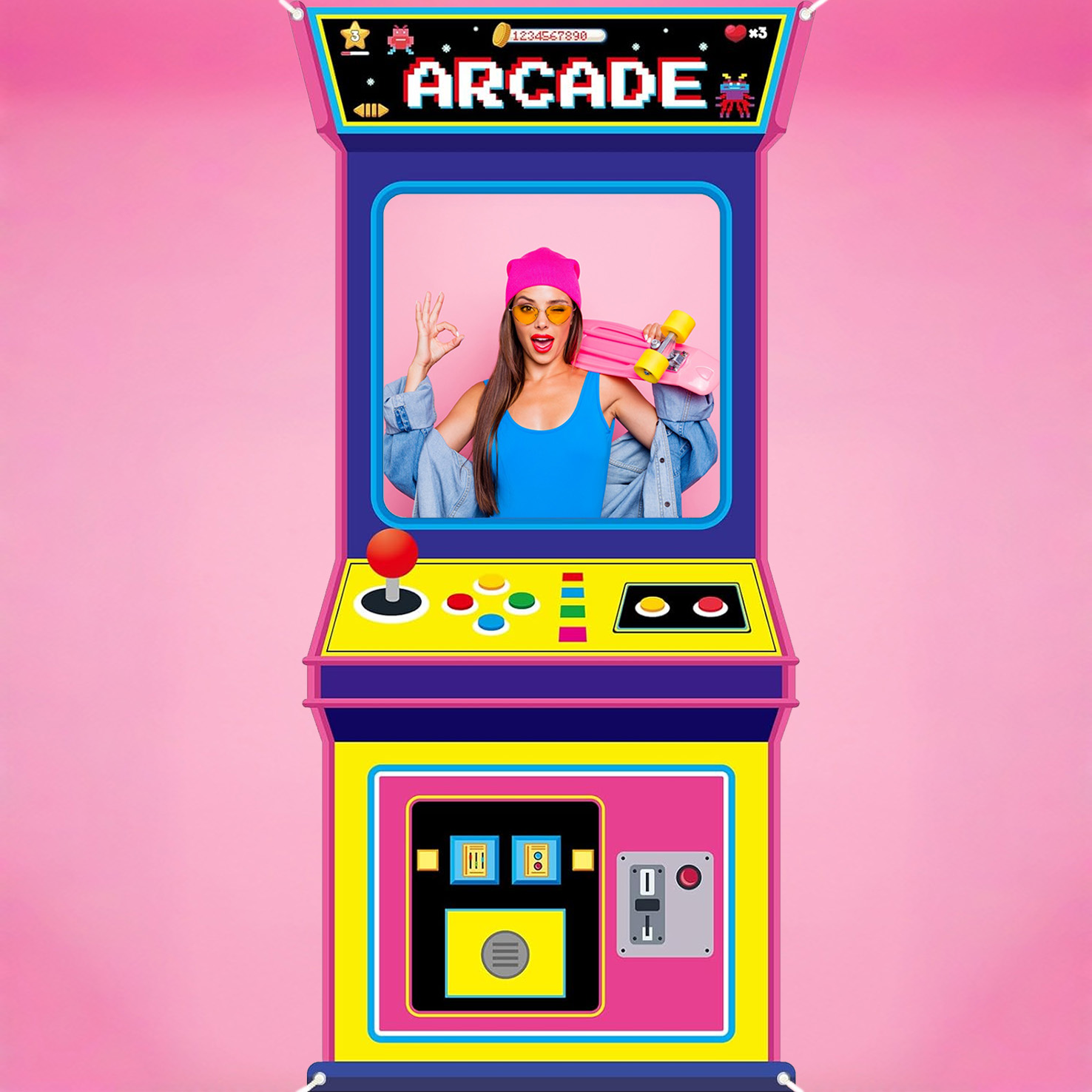 Latar Belakang Foto Game Arcad - Background Retro Gaming ulasan dan harga
