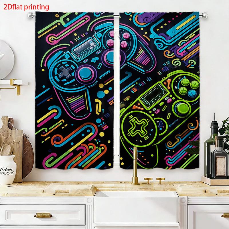 2 Buah Tirai Gaming Neon Retro - Background Retro Gaming ulasan dan harga