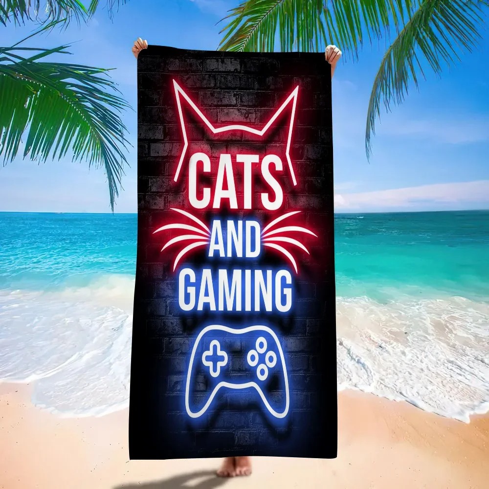 Handuk Pantai Neon Gaming Retr - Background Retro Gaming ulasan dan harga