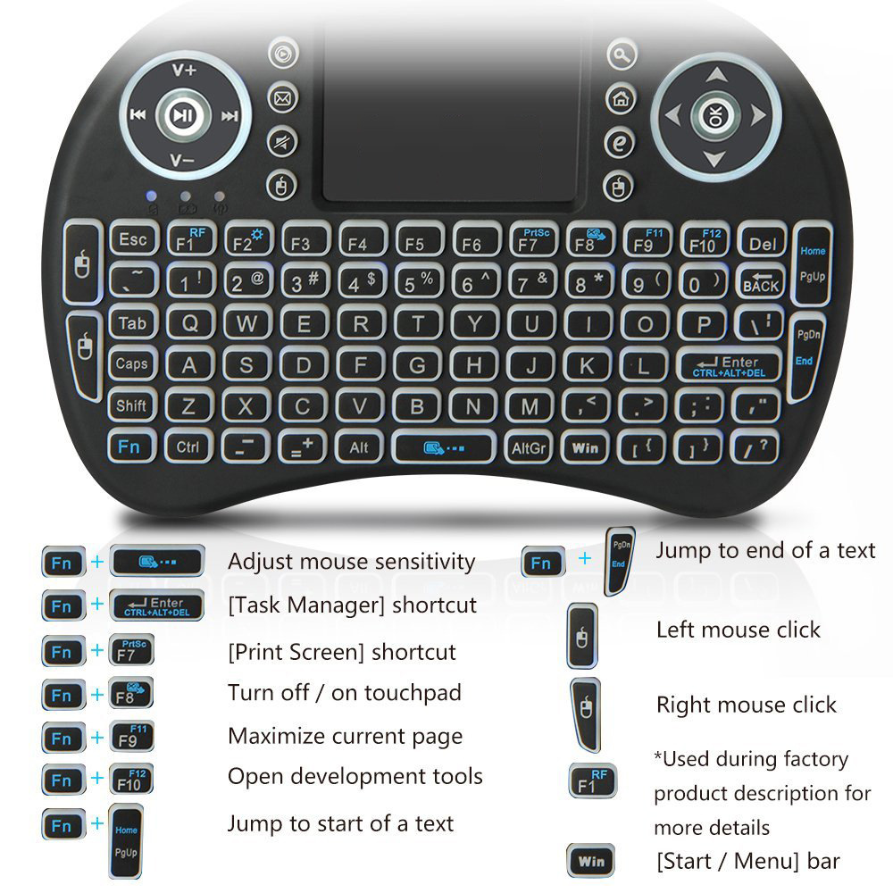 Keyboard Mini Nirkabel dengan  - Retro Gaming Tv Box ulasan dan harga