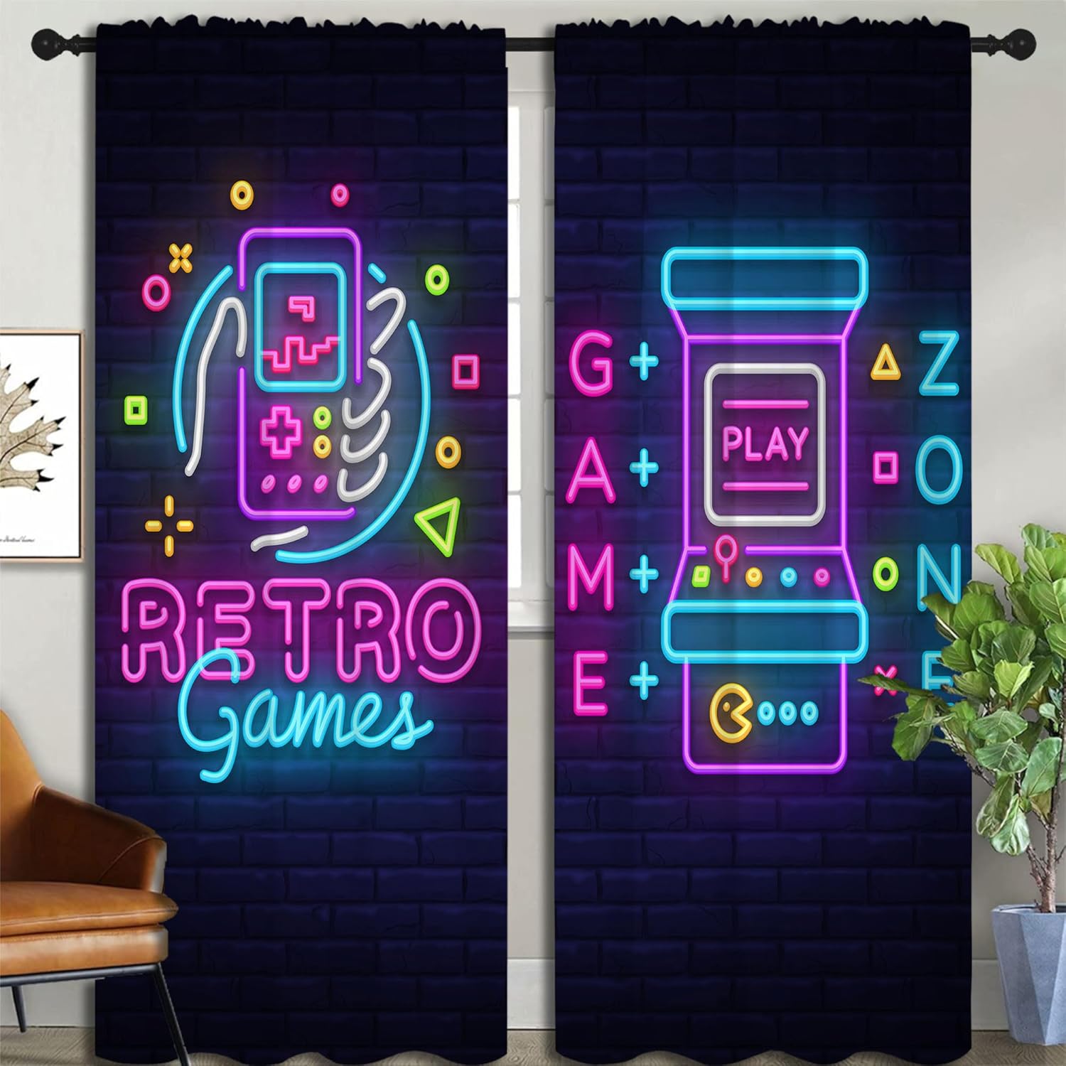 Tirai Blackout Motif Game Retr - Background Retro Gaming ulasan dan harga